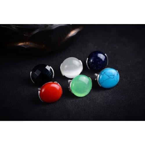 6 choices New Fashion Women Genuine Silver jade Art Style Marcasite Earrings