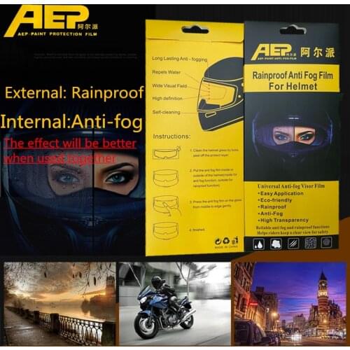 AEP 2pcs Clear Anti-fog patch Motorcycle Full Face Helmet Generic for K3 K4 AX8 LS2 HJC Marushin Helmets Lens Anti-fog visor