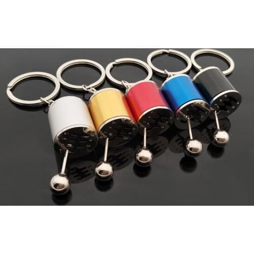 Shift Head Key Ring Keychain 6 Speed Manual Gear Transmission Gear Lever Shift Knob Type Key Ring Key Holder 5 Colors