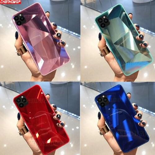 3D Mirror Diamond Soft Case for iPhone 12 11 Pro XR XS Max Phone Cases for iPhone 6S 7 8 6 Plus Prism Laser Gradient Back Cover