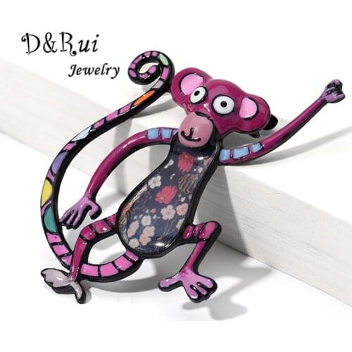 Enamel Monkey Brooches Collar Lapel Pin Cartoon Animals Brooches Pins for Women Boy Girls Fashion Jewelry Accessories Gift Child