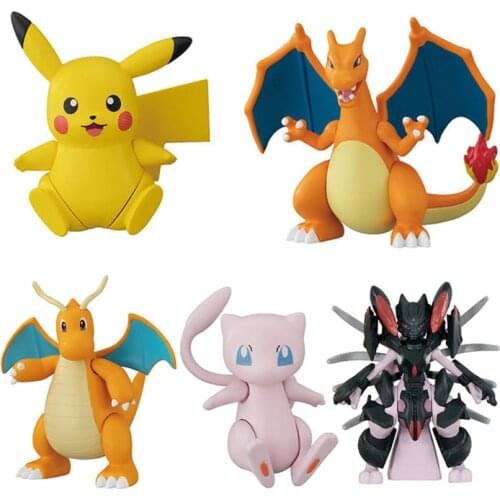 BANDAI Genuine Gashapon Pokemon Anime Figures Mewtwo Strikes Back Charizard Dragonite Mew Pikachu Action Figure Model Toys