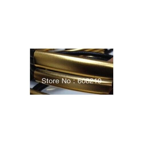 Jewelry findings Raw Brass matel spacer tube beads flat bent tube oval shape 7*40*0.3