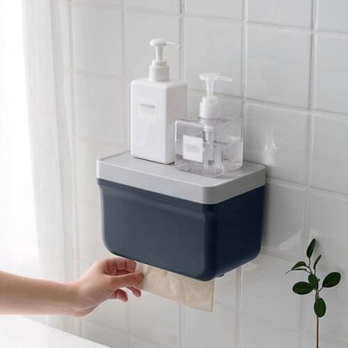Creative Hanging Paper Holders Toilet Tissue Box Shelf Wall Mounted Waterproof Bathroom Kitchen Roll Paper Rack Home Supplies