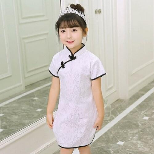 Lace Baby chinese dress qipao cheongsam flower girl Party Summer one-piece Dresses