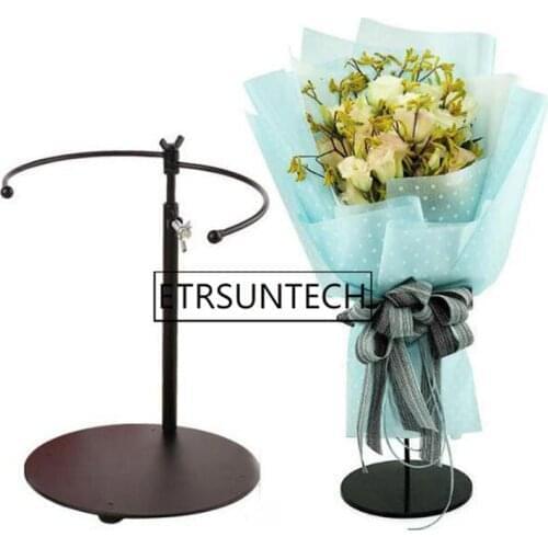 Metal Flower Bride Bouquet Stand Iron Telescopic Bouquet Holder Florist Flower Display Wedding Church Party Decoration