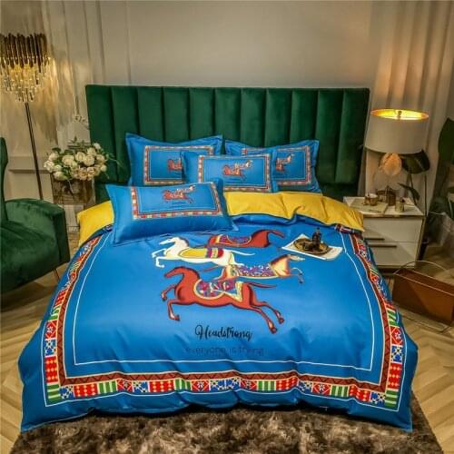 Four-piece set of Nordic bedding thick washable large fashionable quilt cover comforter bedding sets king size bedding set