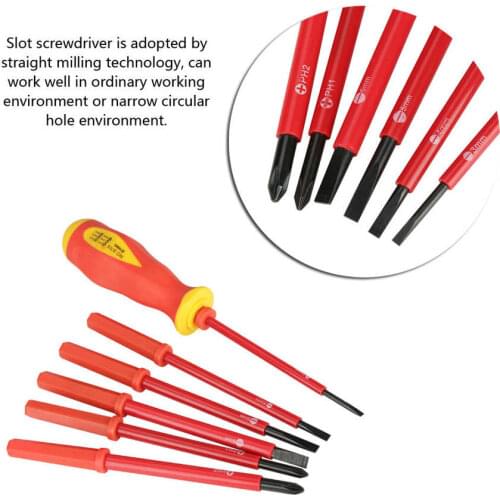 7pcs/set Multifunction Insulated Slot Cross Electrician Screwdrivers Set High Voltage Resistant Screwdrivers