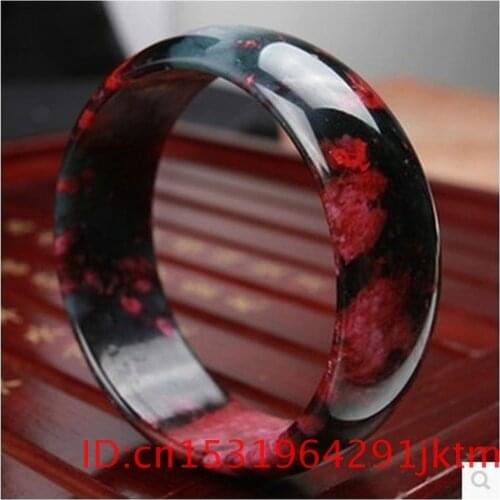 Jade Bangle Bracelet Men Color 5A+ Gifts Charm Jewelry for Women Natural Amulet Red Chinese Fashion