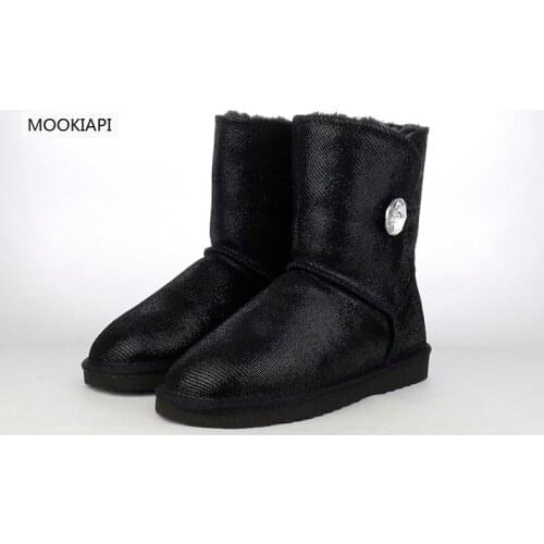 The latest high-quality snow boots in Europe in 2019, real leather, artificial wool, free delivery, the most comfortable womens