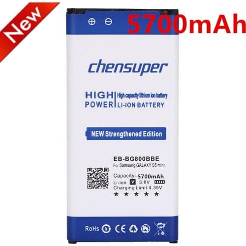 New 5700mAh EB-BG800BBE EB-BG800BBC Battery For Samsung Galaxy SV Mini S5 mini s5mini G870 SM-G800F SM-G800H G800