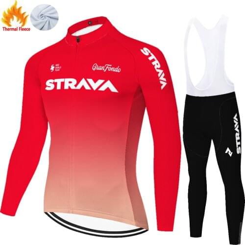 NEW STRAVA cycling jersey suit 2021 Winter Thermal Fleece warm uniforme ciclismo hombre​ ​​20D gel camiseta ciclismo masculino