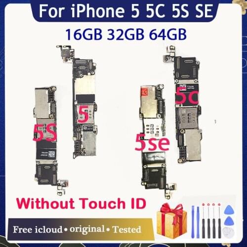 Original motherboard for iphone 5 5C 5S 5SE Clean iCloud,Unlocked IOS system logic board for iphone 5S 5SE No Touch ID,100% test