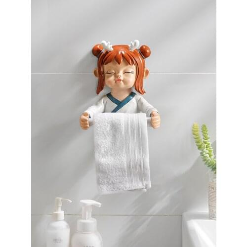 Resin Toilet Tissue Box Toilet Cartoon Roll Paper Tube Rack Creative Toilet Wall-Mounted Paper Box Free Punch Bathroom Accessory