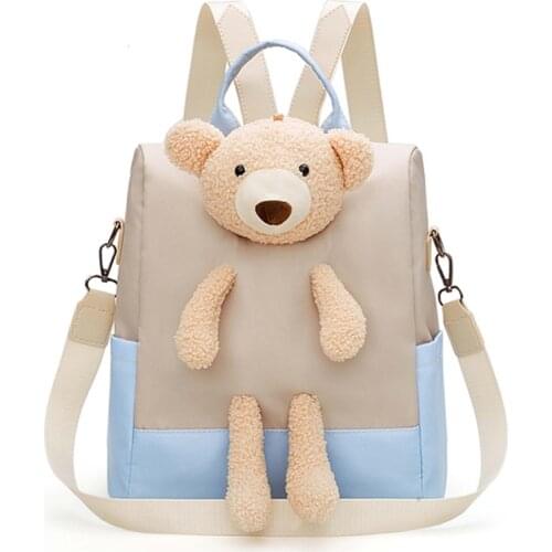 2020 new Girl cute bear casual backpack nylon cloth can be sewn multifunctional school bag travel fashion trend shoulder bag