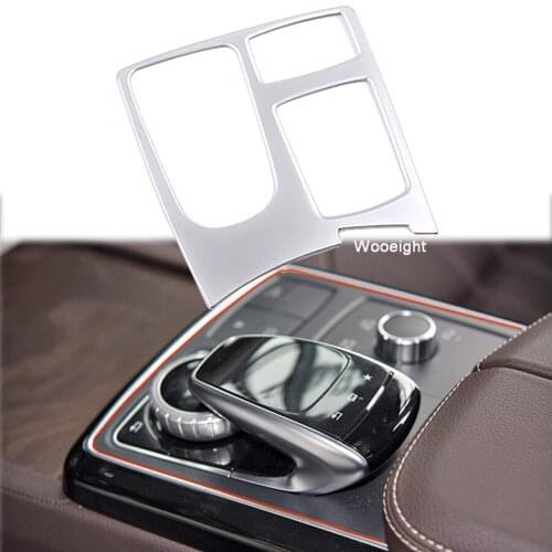Wooeight Silver Central Multimedia Panel Frame Trim Decoration Sticker Fit For Mercedes Benz GLE GLS ML GL 2013-2018 2019 LHD
