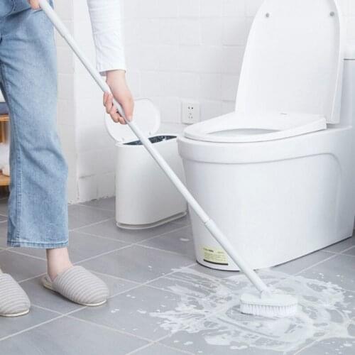 Long Handle Floor Sponge Brush 180 Rotated Stiff Bristle Hand-Held Cleaner Bath Ceramic Tile Bathroom Toilet Wash Cleaning Tool