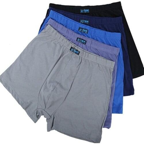 5Pcs/lots Male Mens Long Boxer Shorts Cotton Panties Mens Large Size 5XL 6XL 7XL 8XL Underpant Fat Fashion Sexy Mrs Underwear