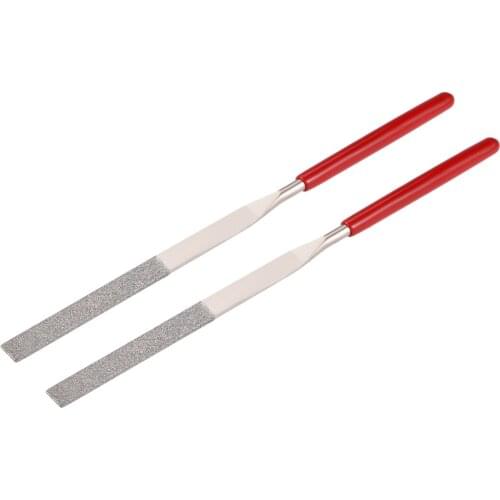 Uxcell 2Pcs 4mm x 160mm Flat Diamond Needle File 150 Grit