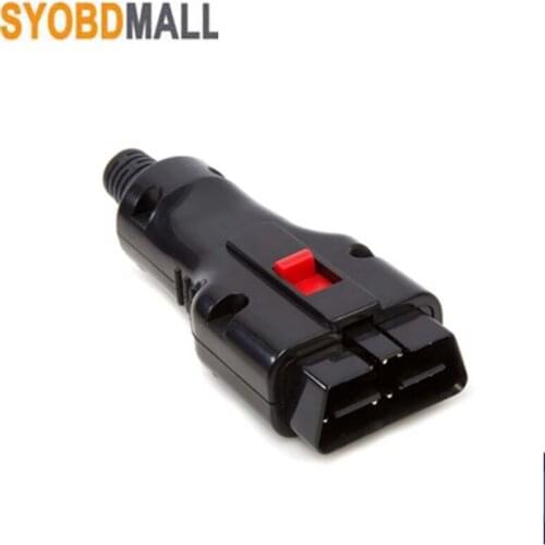 High Quality Automotive Obd2 16pin Assembled Gold-plated Male Head 12V/24V Universal Connector Test Main Line OBDII Plug Housing
