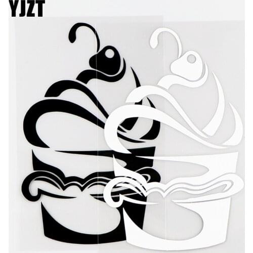 YJZT 8.5×13.8CM Vinyl Decal Beautiful Cake Car Truck Bumper Fun Decor Car Stickers Black/Silver 20B-0061