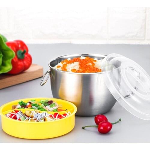 1.4L Portable Stainless Steel Soup Snack Bowl Lunch Box Bento Food Container