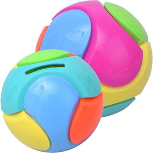 1pcs DIY Puzzle Toys Piggy Bank Plastic Colorful Round Ball Design 3D Children Puzzle Toys Saving Coins Money Storage Box