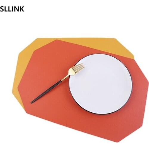 2pcs Nordic Instagram Style Heat Resistance Bowl Mat Coaster Leather Pu Placemat Heat Insulation Waterproof Oil Proof