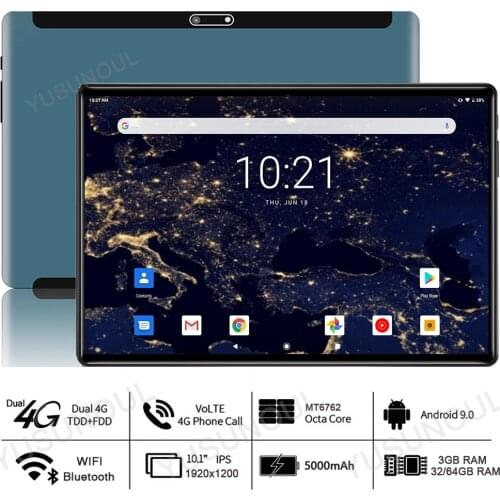 3+32/64GB ROM 4G LTE Global Version 2.5D Glass New Android 9.0 10 inch tablet 8 Cores 1920x1200 WiFi GPS Tablet 10.1"+Free Gifts