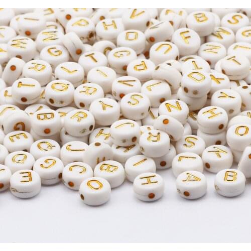 4x7mm Round Letter Acrylic Spacer Beads Alphabet Loose Beads For Jewelry Making Diy Charm Necklace Bracelet Accessory