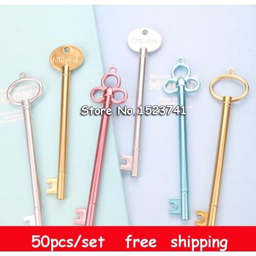 50PCS Vintage Keys Design Gel Pen Kawaii Stationery 0.38MM Writing Pens Canetas Material Escolar Office School Stationary Gifts