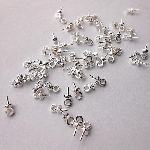 500pcs Wholesale Jewelry DIY Findings gold silver Bail Connectors Pendant Beads Cap 4mm jewelry making bracelet making