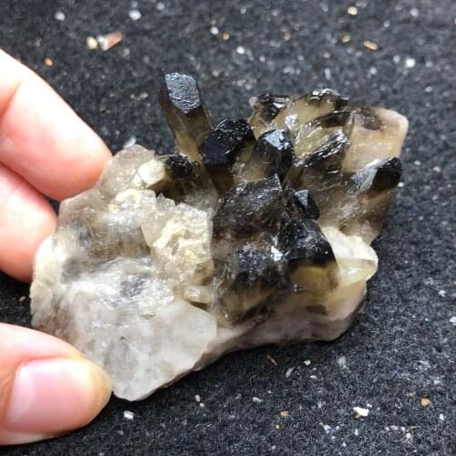 63.5gNatural crystal tea Topaz rough smoky crystal Obelisk aura healing round vein home decoration1PC