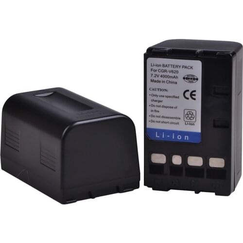 2Pcs 4000mAh CGR V620, CGR-V610 CGR-V620 CGR-V26S V610 Battery for Panasonic NV-RX14 NV-RX17 NV-RX18 NV-RX24 NV-RX27 RX37 RX18B