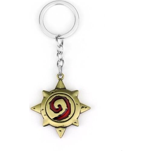 Wow Hearthstone Keychain Hearth Stone Logo Pendant Keyring Game Heroes Of Warcraft Keychain Sunshine Key Ring Gift Jewelry