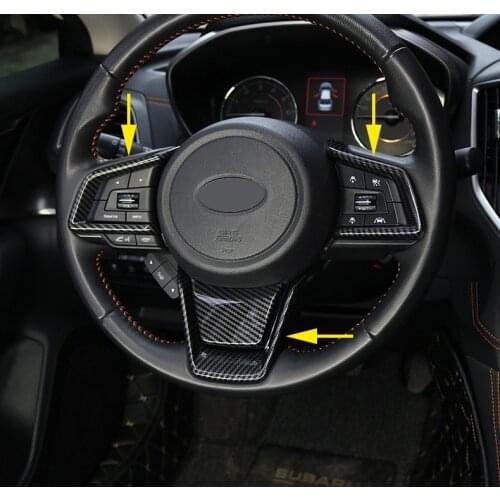 For Subaru Crosstrek Forester Impreza XV 2018 2019 2020 Carbon Fiber Steering Wheel Trims Cover