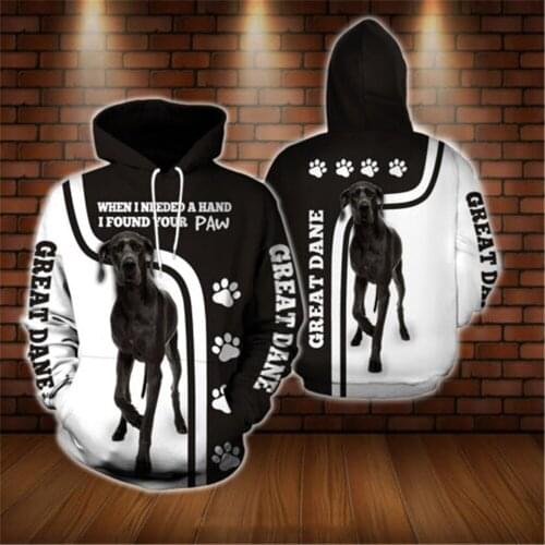 GREAT DANE 3D All Over Printed Hoodie Men/Women Harajuku Fashion Hooded Sweatshirt Autumn Unisex hoodies Drop ship H-0359