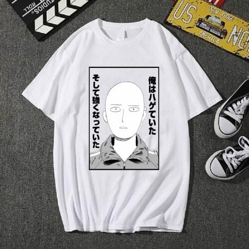 2020 Anime ONE PUNCH MAN Saitama T Shirt Unisex Summer Men Cotton T-shirt Anime Tshirt Tees Harajuku