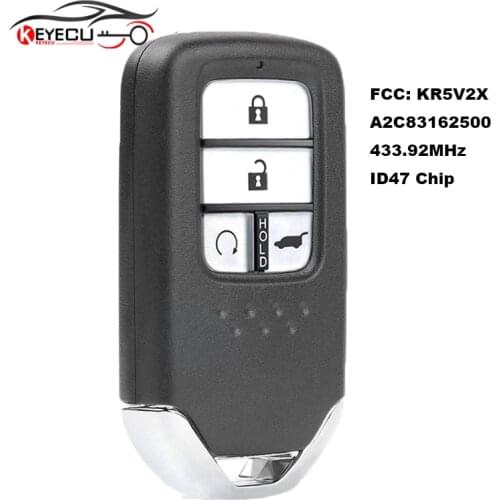 KEYECU 4 Button 433.92MHz ID47 Chip Smart Remote Car Key Fob 4 for Honda Pilot FCC: KR5V2X A2C83162500
