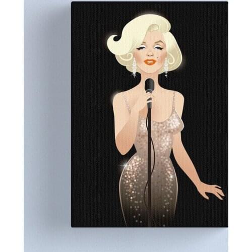 Modular Prints Singer Cartoon Lady Pictures Home Beautiful Decoration Painting Canvas Poster No Frame Wall Art For Living Room
