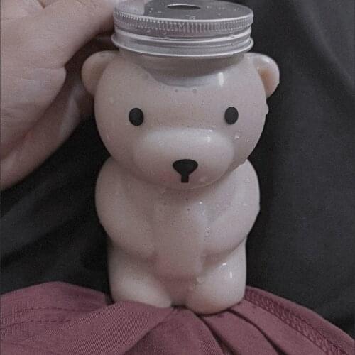 Cartoon Cute Plastic Bear Water Bottle Milk Juice Straw Bottle Clear Office Juice Milk Water Cup Kids Sippy Cup Water Bottle