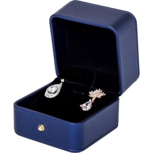 2020 New Pu Leather Flat Jewelry Necklace Pendant Ring Long Chain Box For Organizers 5 Series To Choose