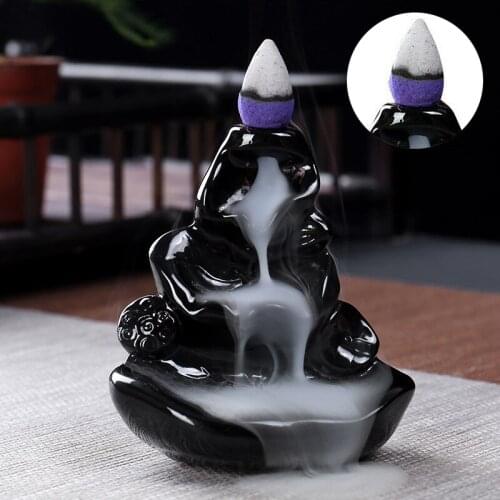 Incense Burner Censer Holder With 60 Backflow Incense Cone Incense Burner For Home Hotels Cafeteria Incense Burners Dropshipping
