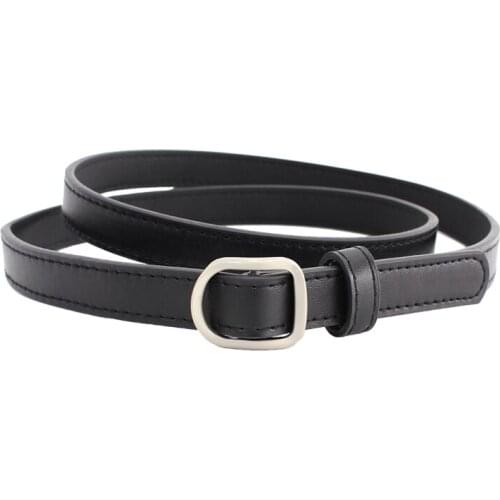 New Design no pin buckle knotted belts for women HOT thin soft faux leather belt jeans punk vintage buckles waistbands for dress