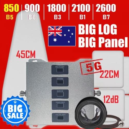 850 MHZ band 5 Repeater gsm 2g 3g 4g signal booster cellular amplifier Five Bands Free Ship Israel Australia Brazil New Zealand