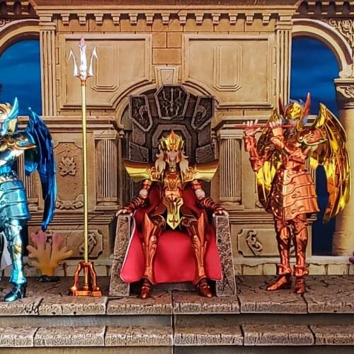 Saint Seiya Cloth Myth Ex Sea Emperor Poseidon Scene Julian Solo Imperial Poseidon Throne Action Figure Toy Collection Model