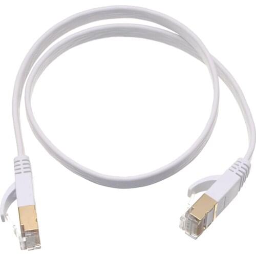 Network Cable Cat7 Cable STP RJ 45 Ethernet Cable Rj45 Patch Cord For TV Box White High Speed 10g For Router Laptop Cat7
