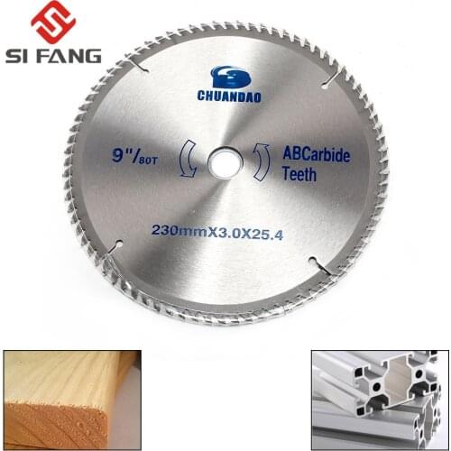 Si FANG Multi-functional Circular Saw Blade 230x25.4x80T TCT Hard Alloy Saw Blade Outter Diameter 230mm(9") For Wood Metal