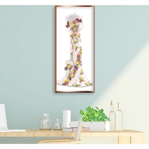 Special Shaped Resin Rhinestone Diamond Painting Self Made Crafts Drill Decoration Embroider Artwork Dress Lady Pattern