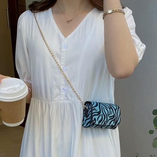 Chain Design PU Leather Mini Crossbody Bags For Women 2021 Summer Trendy Shoulder Bags Ladies Mini Lipstick Purses Handbags